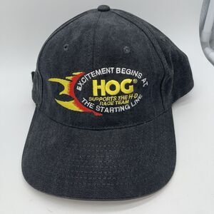 HOG Harley Davidson Race Team Adjustable Strap Black Hat